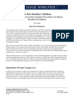 Do Not Sterilize Children: Why Physiological Gender Transition Procedures For Minors Should Be Prohibited