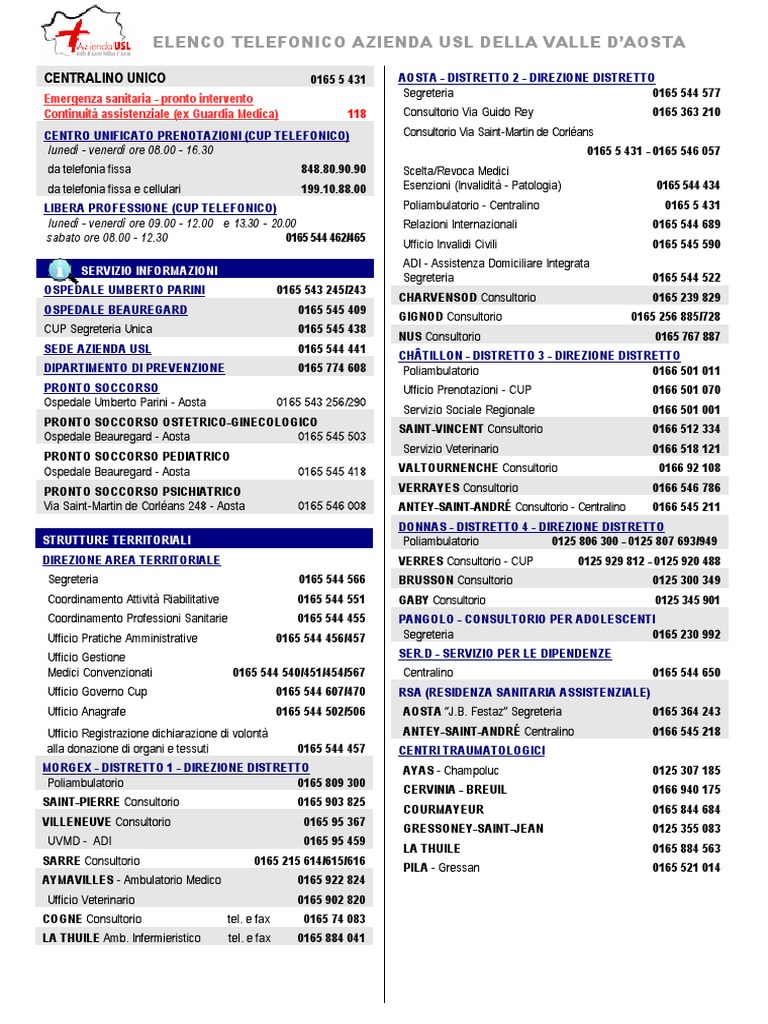 Elenco Telefonico USL | PDF, image size:768x1024