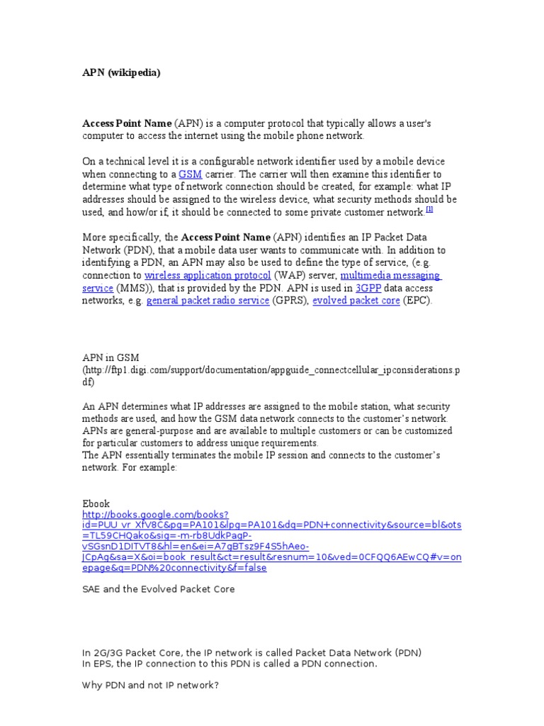 APN | PDF | Ip Address | I Pv6