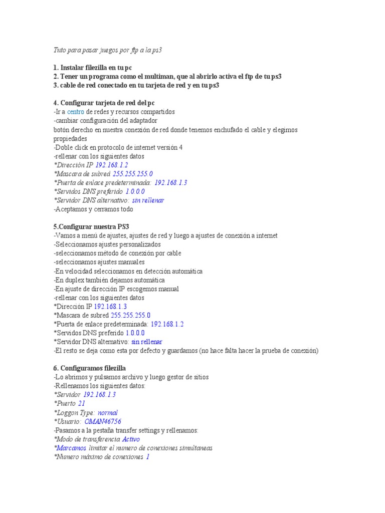 Tuto para Pasar Juegos Por FTP A La Ps3 | PDF | Informática