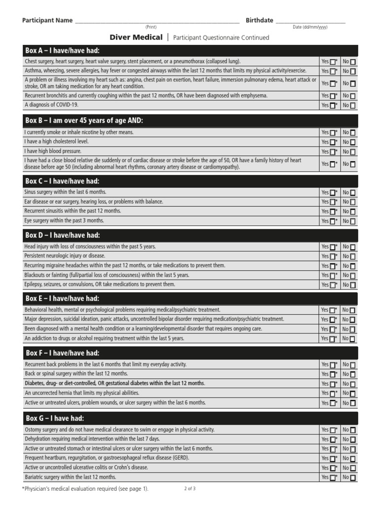 Understanding Medical Fitness for Scuba Diving An Analysis of a Diver