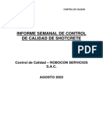 Informe Semanal de Control de Calidad de Shotcrete 14-08