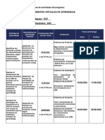 Formación en Ambientes Virtuales de Aprendizaje: Cronograma de Actividades Del Programa