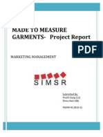 Report On Feasibility Study On Made To Measure Garments