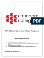 PCM 135 Leadership & Human Relations Management: Assignment Cum Test 3