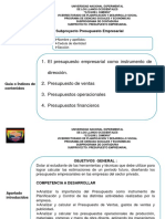 El Presupuesto Empresarial Como Instrumento de Dirección. 2. Presupuesto de Ventas 3. Presupuestos Operacionales 4. Presupuestos Financieros