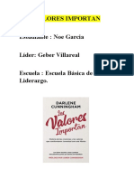 Los Valores Importan Estudiante: Noe Garcia Líder: Geber Villareal Escuela: Escuela Básica de Liderazgo