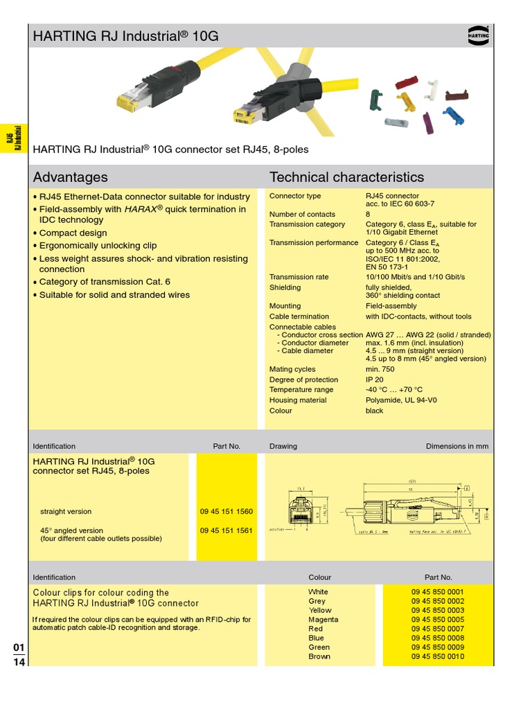 HARTING RJ Industrial 10G Connector Set RJ45, 8-Poles | PDF ...
