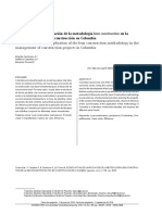 Estado Actual de La Aplicación de La Metodología Lean Construction en La Gestión de Proyectos de Construcción en Colombia