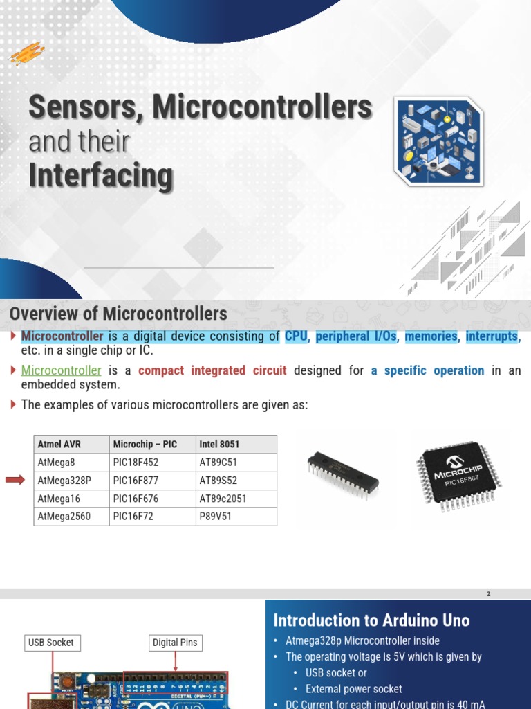 Sensors, Microcontrollers Interfacing: and Their | PDF ...