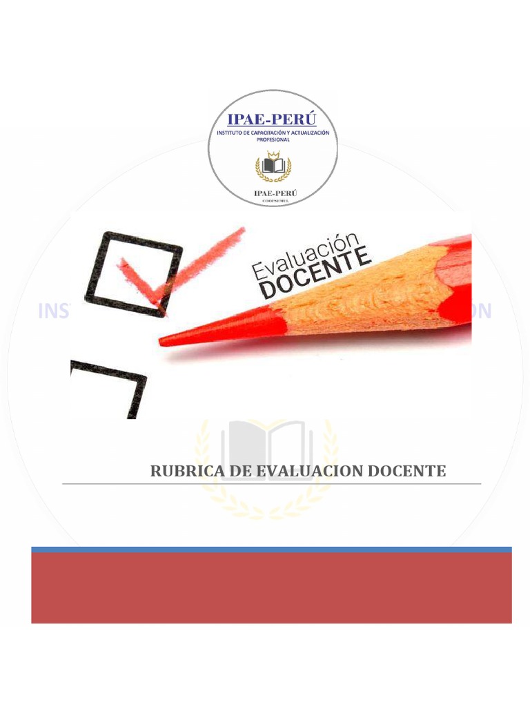 MODULO Rubricas de Evaluacion Docente PDF Evaluación Método de
