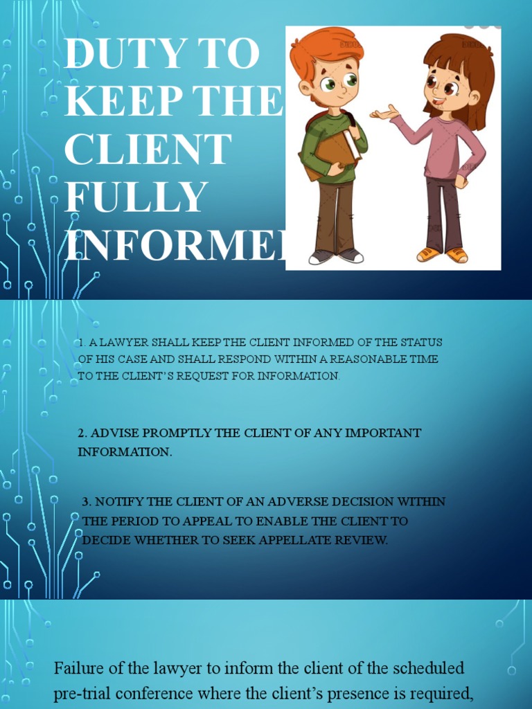 Duty To Keep The Client Fully Informed | PDF | Plea | Criminal ...