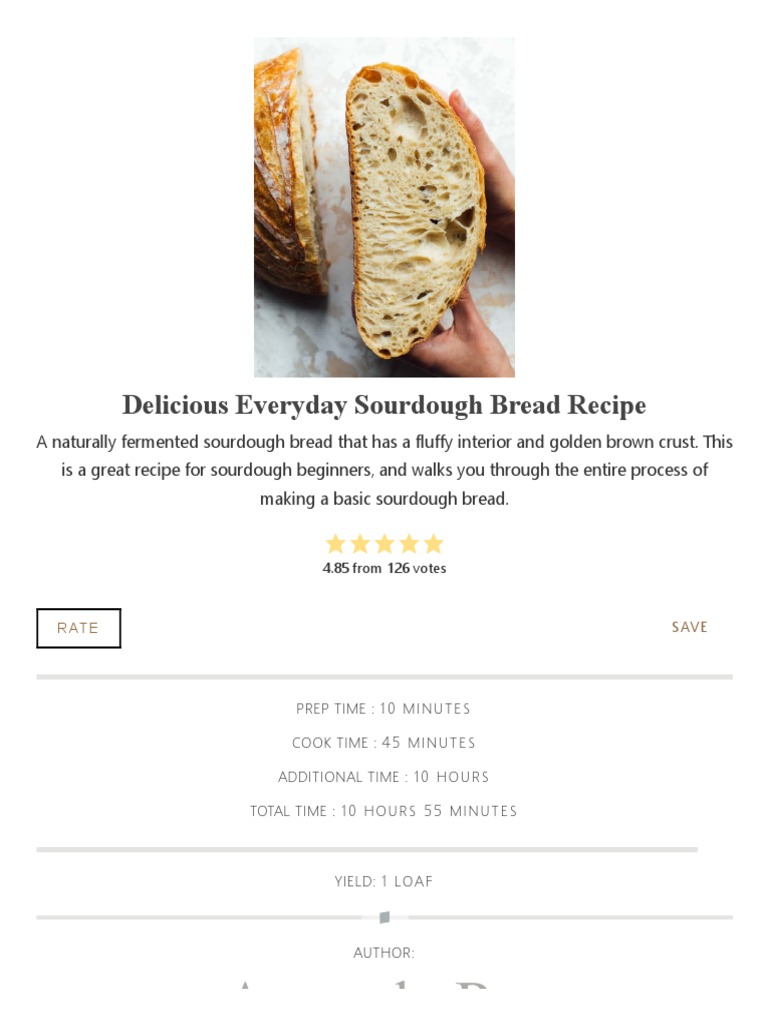 Easy Sourdough Bread Recipe Guide | PDF | Breads | Sourdough