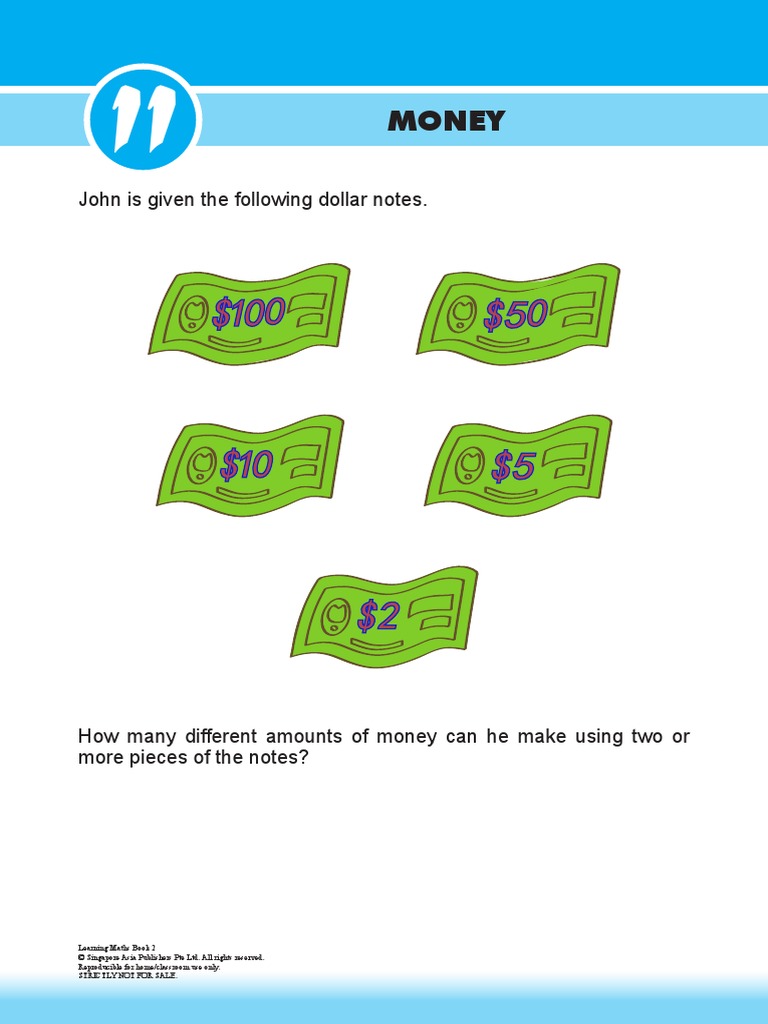 Combinations of Dollar Notes in Math | PDF | Cooking, Food & Wine