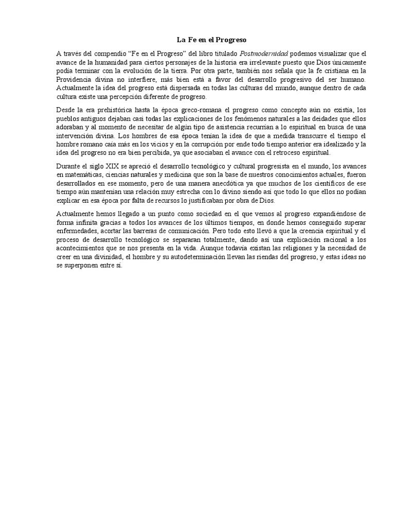 La Fe en El Progreso | PDF