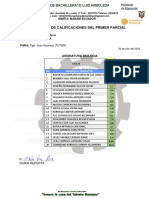 Promedio Primer Parcial - Biologia 3ea B