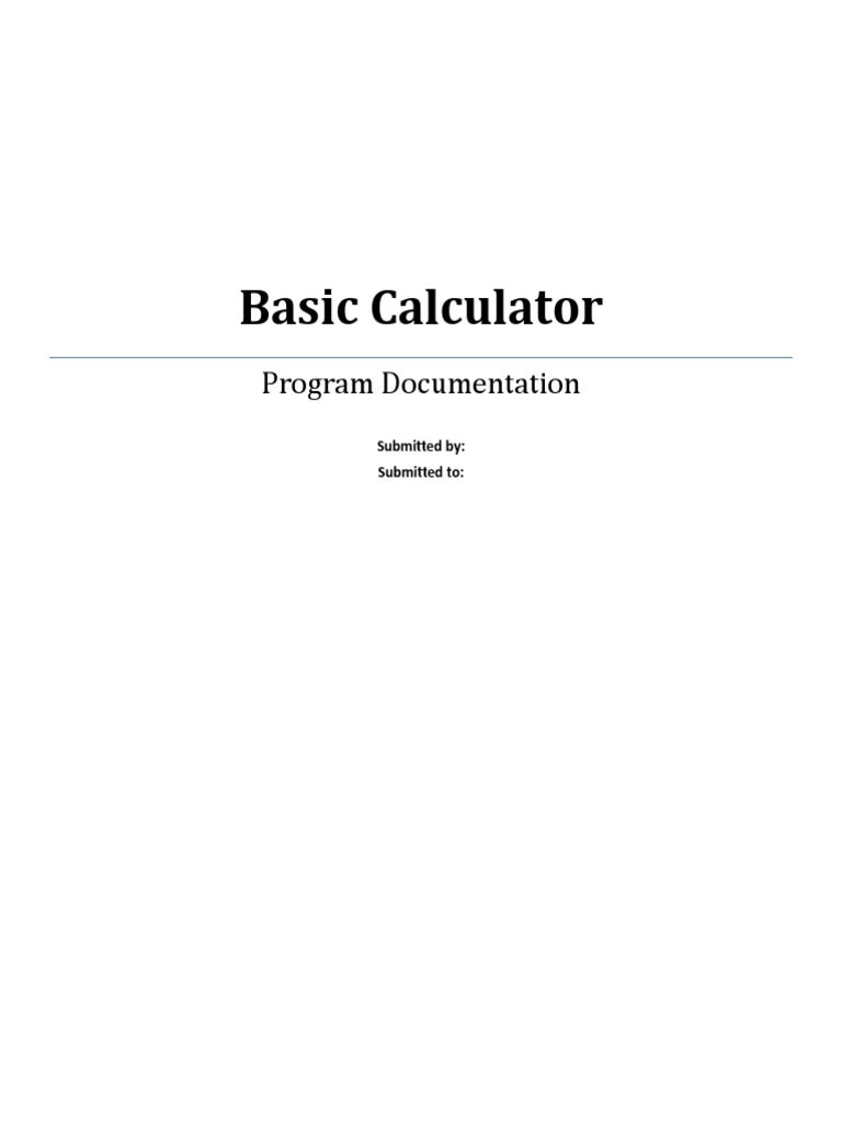 Basic Calculator | PDF | Algorithms | Computer Program
