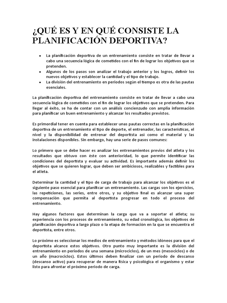 Planificación Deportiva Exposicion Ulloa Pdf Planificación Nadando