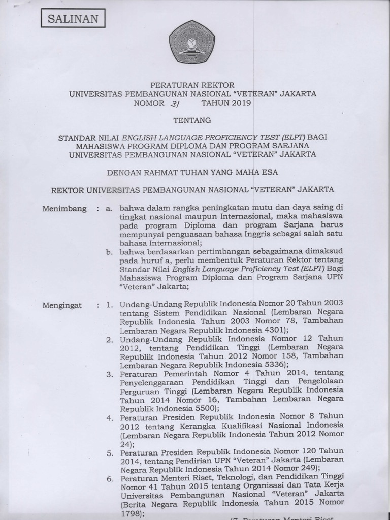 Standar Nilai ELPT | PDF