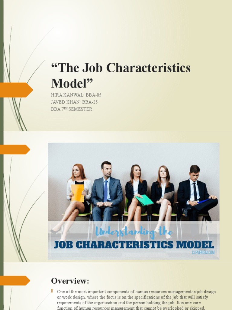 The Job Characteristics Model PDF Motivational Motivation