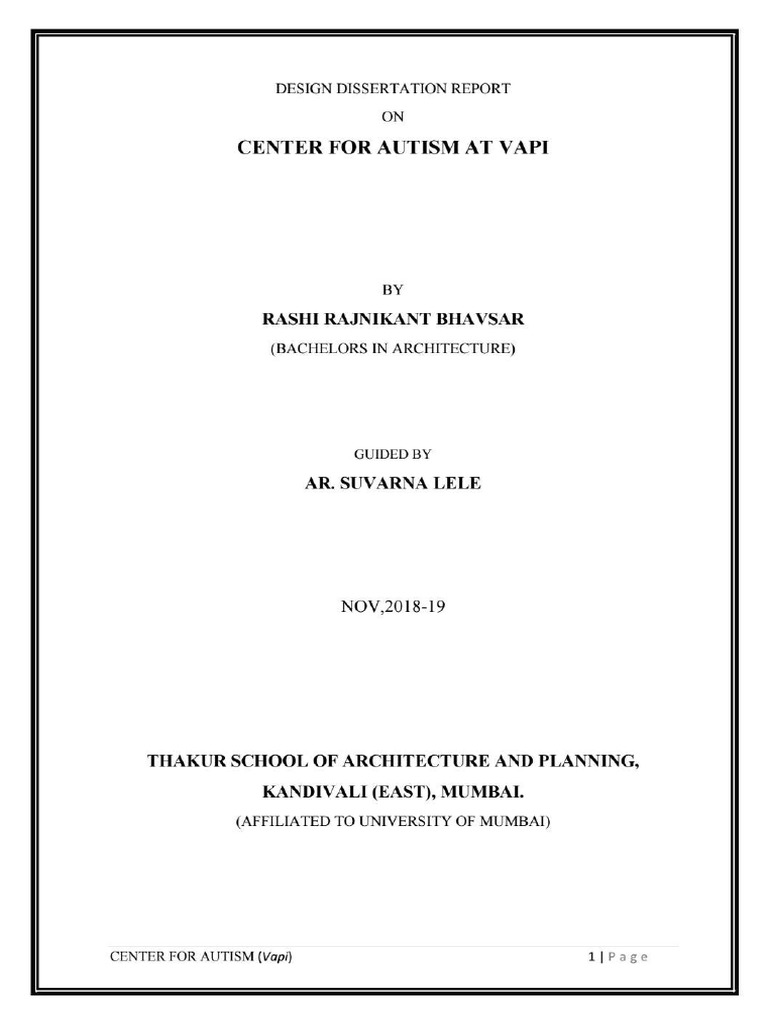 Autism Center at Vapi | PDF