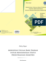 Policy Paper Merespons Usulan Baru Daerah Untuk Mendapatkan Status Desentralisasi Asimetris