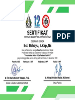 Sertifikat Peserta Seminar Ilmiah 18 November 2021 - Esti Rahayu, S.Kep.,Ns