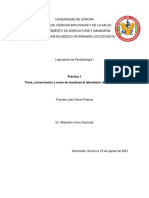 Toma, Conservación y Envío de Muestras Al Laboratorio de Parasitología