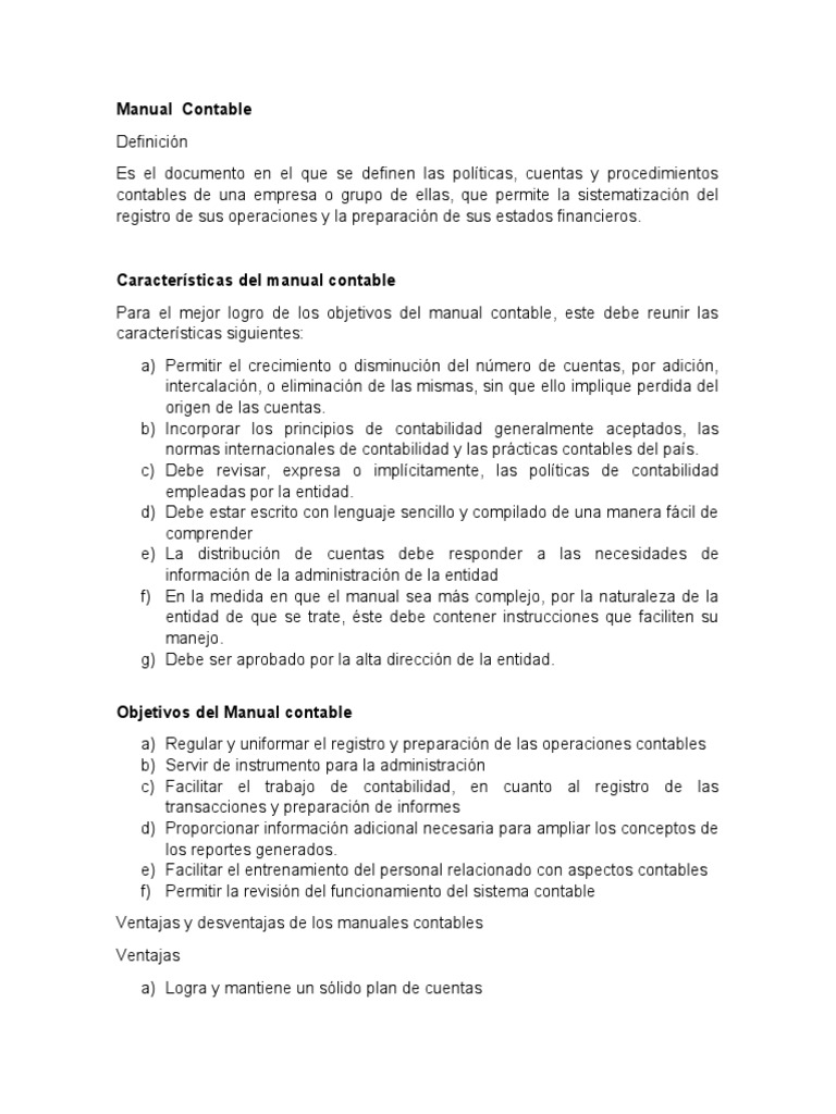 Trabajo de Organización (Manual Contable) | PDF | Contabilidad | Estado ...