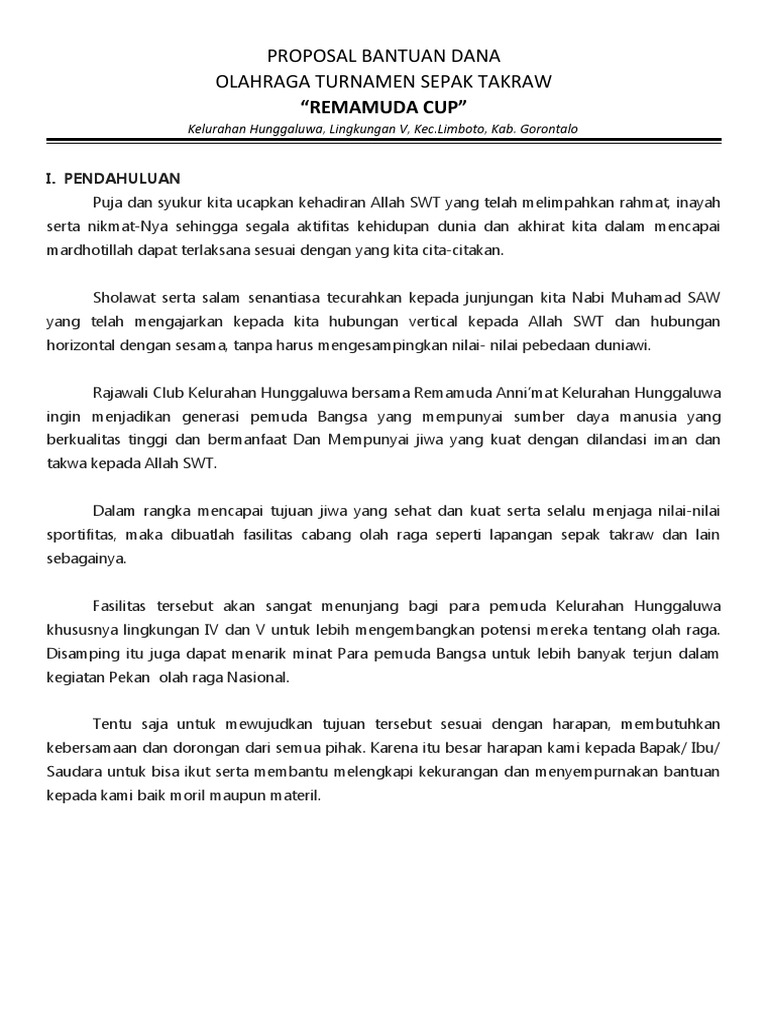 Proposal Bantuan Dana | PDF