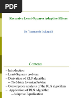 Recursive Least-Squares Adaptive Filters: Dr. Yogananda Isukapalli