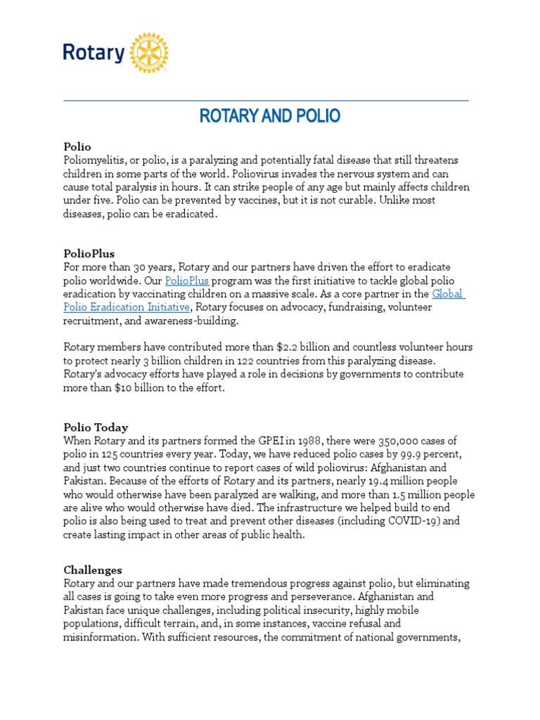 Rotary Polio Fact Sheet 2021 en | PDF