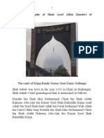 A Brief Biography of Shah Asad Allah Quaderi Hyderabad