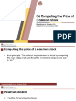 Computing The Price of Common Stock