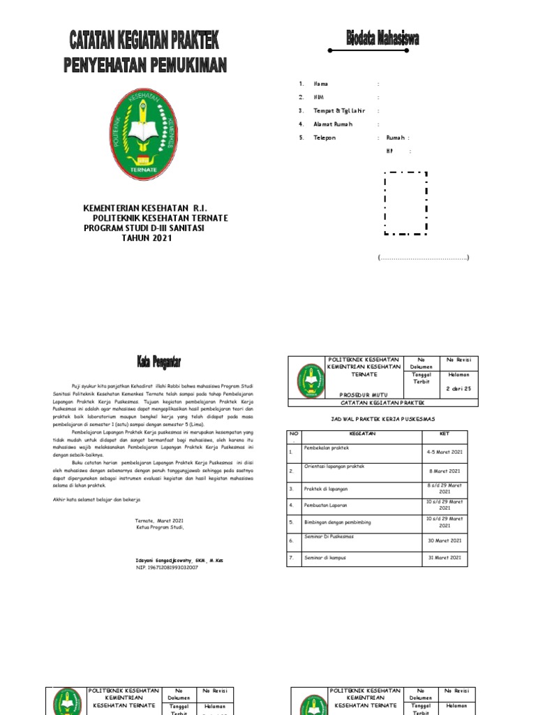 Log Book Praktek Kerja Puskesmas PDF