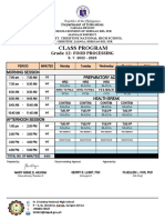 Class Schedule Food Processing