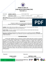 RPMS SY 2021-22 Teacher Reflection Form (TRF)