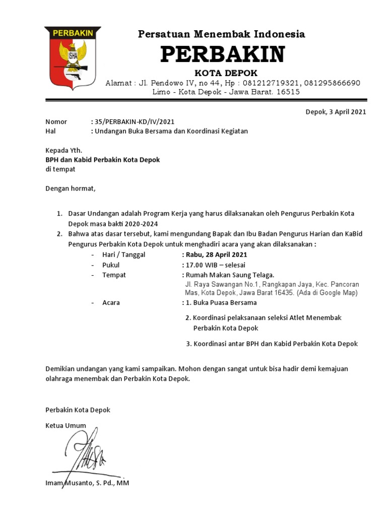 Surat Undangan Buka Bersama | PDF