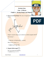 Class 12 Physics Revision Notes Moving Charges and Magnetism (1) LEARN WITH GIGACHADS