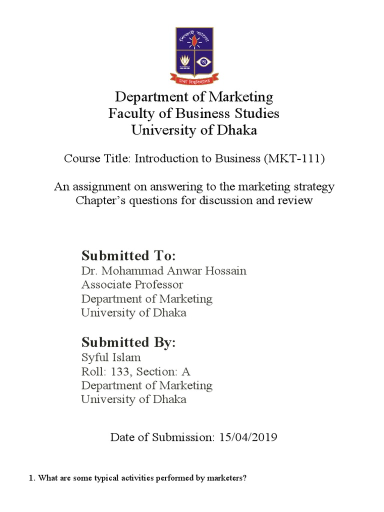 digital marketing strategy assignment pdf