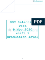 SSC Graduation Level Previous Paper (Held On - 9 Nov 2020 Shift 2) Eng