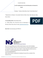 Rodrigues Et Al 2020 The Covid 19 Pandemic and Its Implications For The Food Information Environment in Brazil
