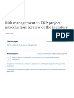 Risk Management in ERP Project Introduction: Review of The Literature