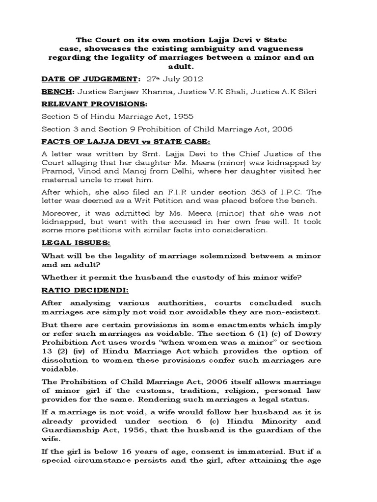 Case Study Lajja Devi | PDF | Marriage | Family