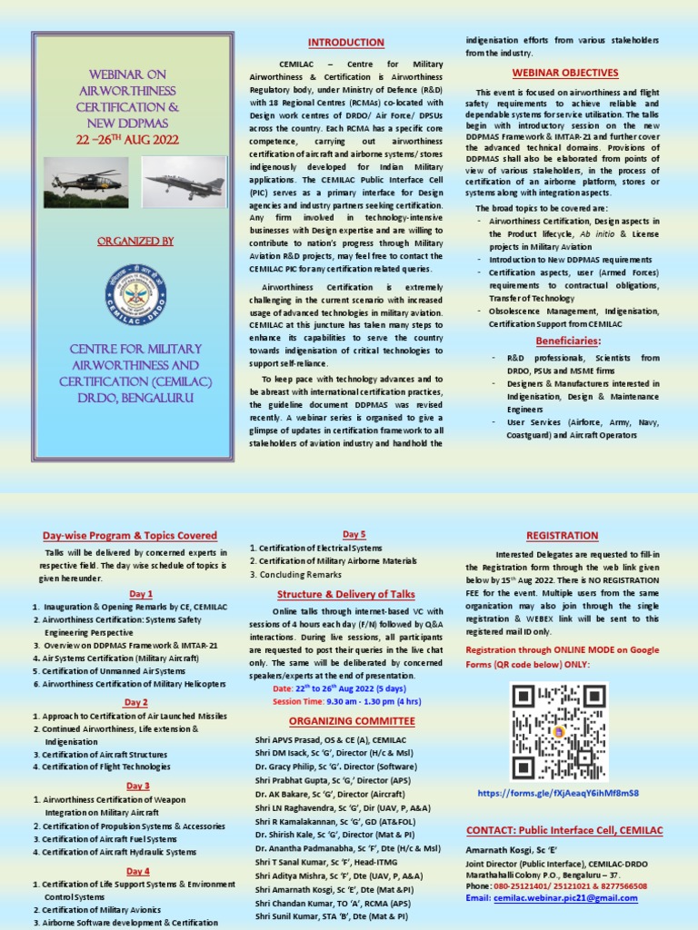 Brochure Certification Webinar 2022 | PDF | Military | Aircraft
