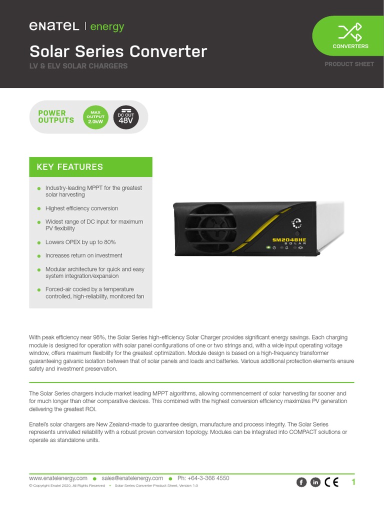 Solar Series Converter: Key Features | PDF | Battery Charger | Solar Panel