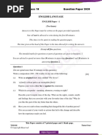 ICSE Class 10 English Language Question Paper 2020