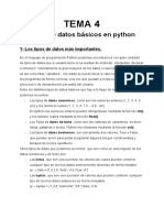 TEMA 4 - Tipos de Datos en Python