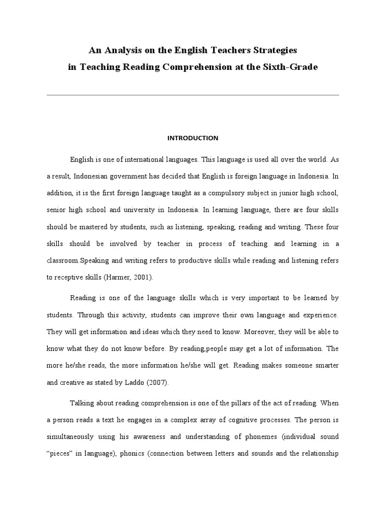 An Analysis On The English Teachers Strategies | PDF | Wellness