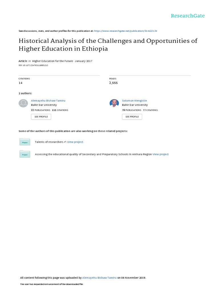 Higher Education in Ethiopia | PDF | Ethiopia | Audit